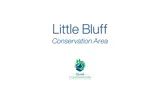 White canvas with 'Little Bluff Conservation Area' written and the Quinte Conservation logo.