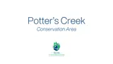 White canvas with 'Potter's Creek Conservation Area' written and the Quinte Conservation logo.