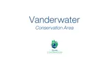 White canvas with 'Vanderwater Conservation Area' written and the Quinte Conservation logo.